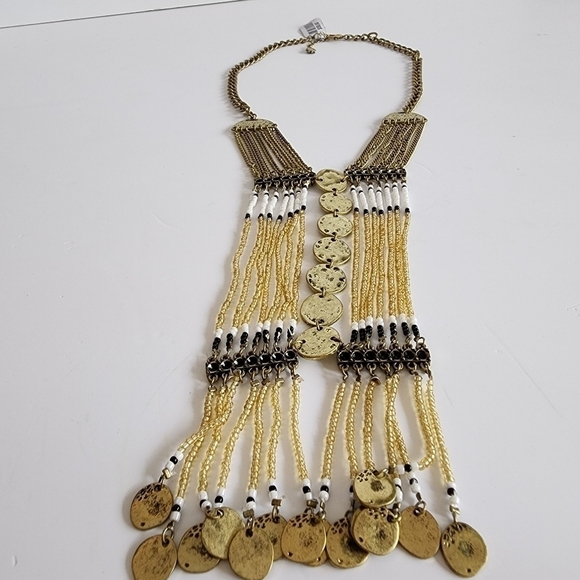 NWT Free People Gold Sunrise Beaded Necklace - Picture 7 of 11